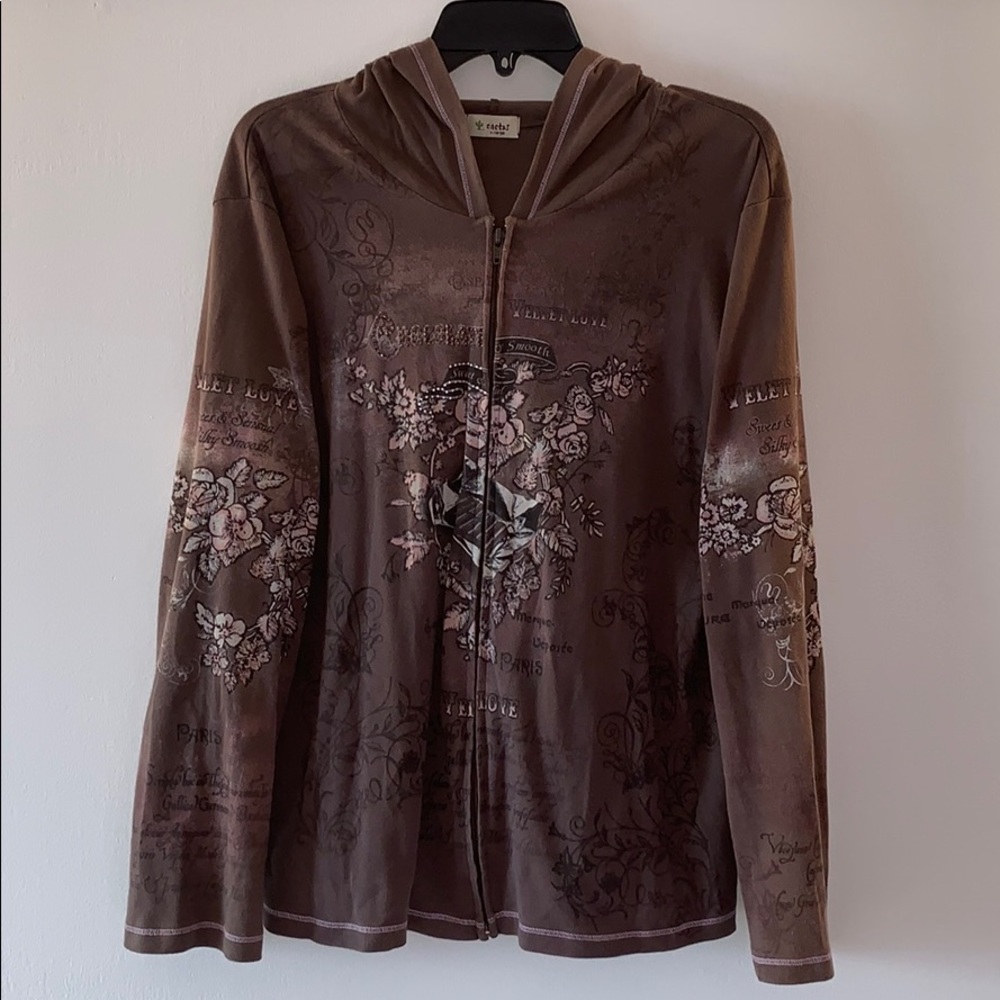 Cactus long sleeve Hoodie XL Used Chocolate theme